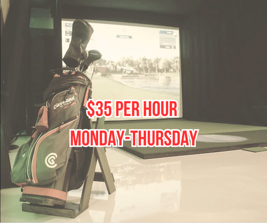 Private Golf Simulator Mon-Thurs $35 per hour!