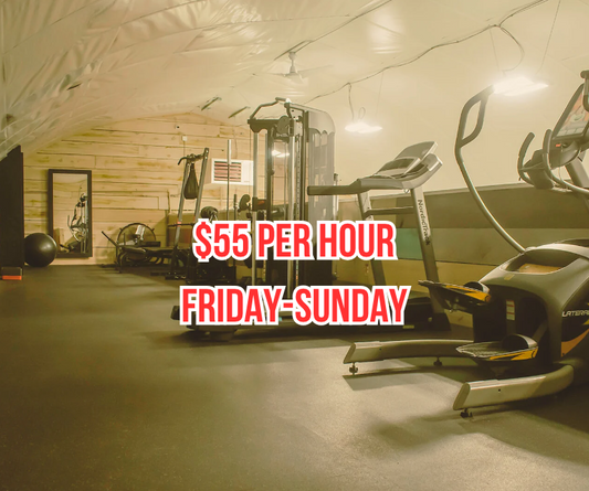 Main Floor Open Area PLUS Weight room Fri-Sun $55 per hour!